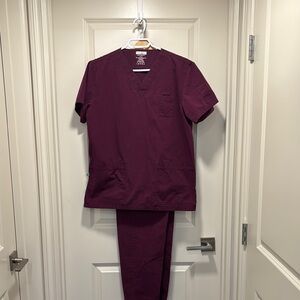 Denver Hayes Burgundy Scrub Set